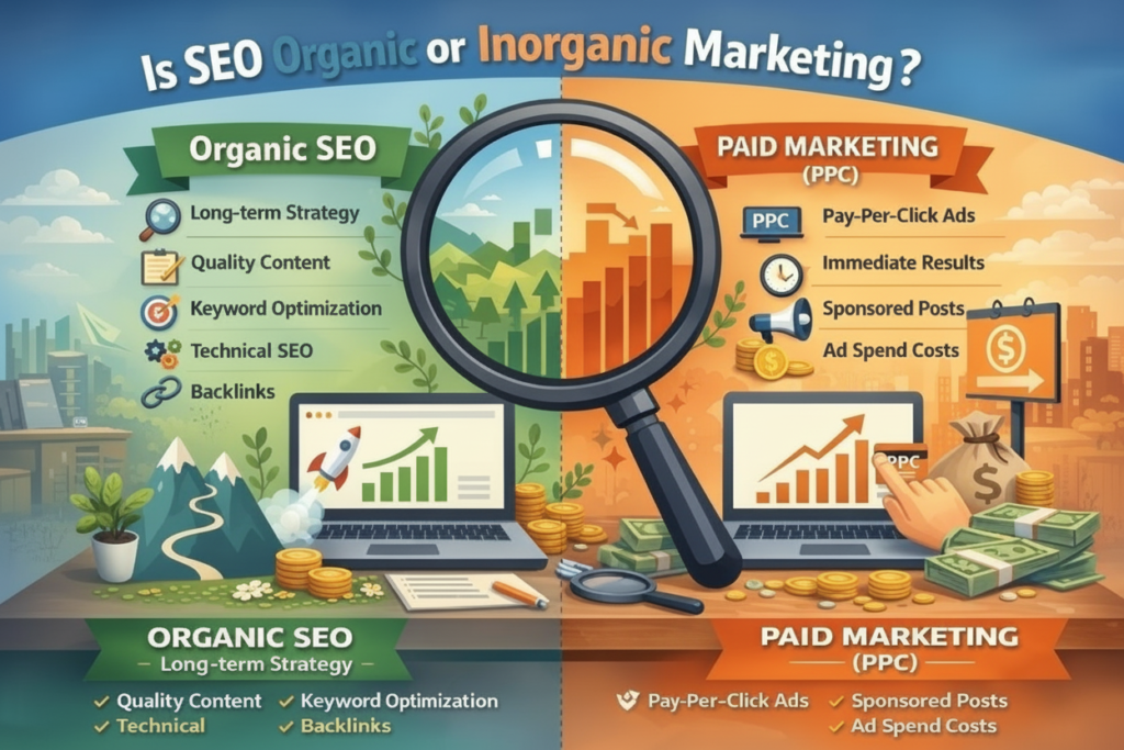 Difference between Organic SEO and Paid Marketing