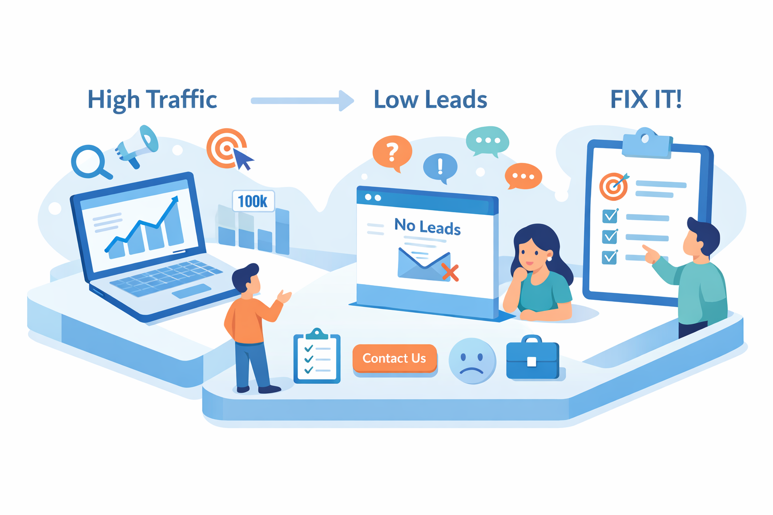 Why your Website Traffic is High but Leads are Low?